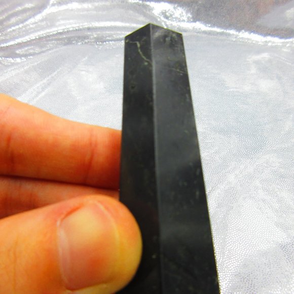 Black Tourmaline Polished Tower Generator Crystal Meditation Tool - Picture 4 of 6